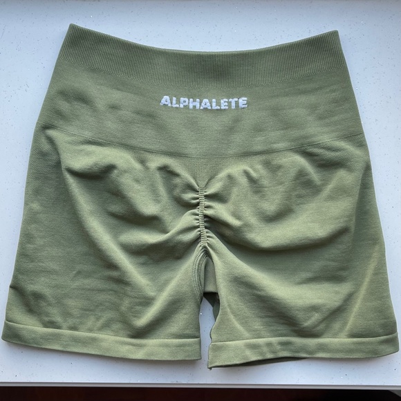 Alphalete Pants - Alphalete Amplify shorts in dusty green